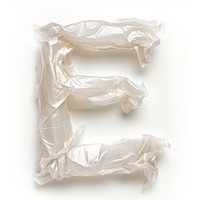 Plastic bag alphabet E white white background diaper.
