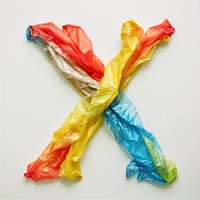 Plastic bag alphabet X white background confectionery clothing.