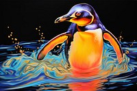 Kinh penguin painting animal yellow.