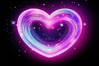 Heart shaped saturn galaxy purple illuminated.