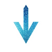 Blue arrow icon glitter shape logo.