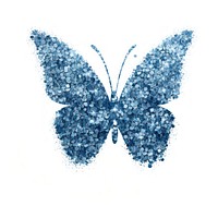 Blue flower butterfly cat icon glitter white background accessories.