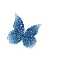 Blue flower butterfly cat icon glitter art white background.