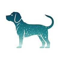 Blue green gradient Beagle icon dog animal mammal.