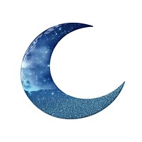 Blue half moon icon astronomy outdoors nature.