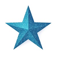 Blue star icon symbol shape white background.