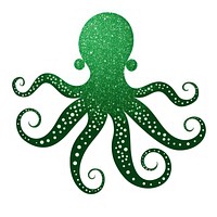 Octopus animal green white background.