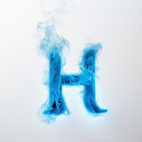 Blue flame letter H burning font text.