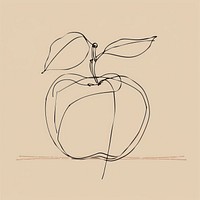 Hand drawn of apple drawing sketch plant.