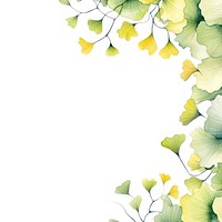 Ginkgo border watercolor backgrounds pattern plant.