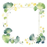 Ginkgo frame watercolor pattern plant leaf.