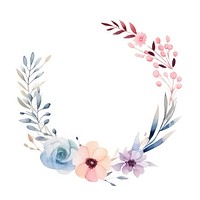 Flower wreath frame watercolor pattern plant white background.
