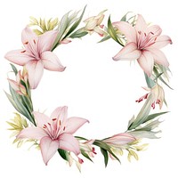 Lily frame watercolor flower wreath plant.