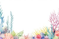 Sea life border watercolor backgrounds outdoors pattern.