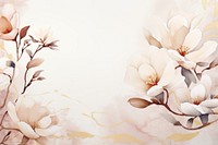 Magnolia border watercolor background backgrounds painting blossom.