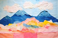 Clouds over a mountain valley paper art backgrounds.