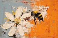 Bee on the flower bee art painting.