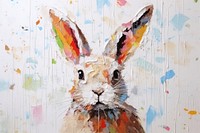 White easter rabbit art painting animal.