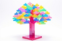 Tree made with toy block puzzle yellow.