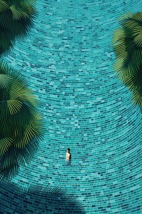 Swimming pool with a palm architecture outdoors nature.