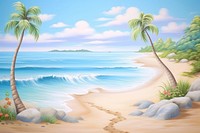 Painting of beach border landscape outdoors nature.