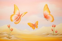 Painting of butterfly border outdoors animal nature.