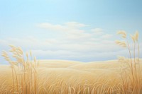 Painting of golden field backgrounds landscape outdoors.