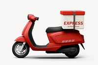 Red delivery scooter mockup psd | Premium PSD Mockup - rawpixel