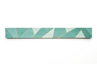 Geometric pattern adhesive strip white background rectangle turquoise.