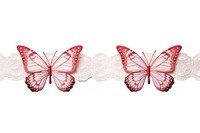 Decorative tape adhesive strip butterfly pattern white background.