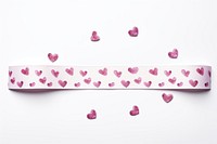 Heart pattern adhesive strip petal white background accessories.