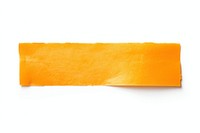 Orange adhesive strip backgrounds white background rectangle.