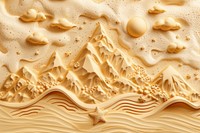 Sand Sculpture mountain backgrounds dessert food.