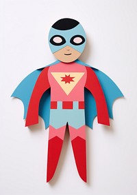Boy in superhero suit costume toy anthropomorphic.