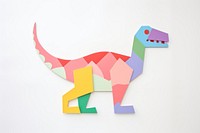 Illustration of a dinosaur origami craft paper.