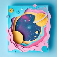 Galaxy square border space art painting.