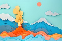 Art mountain painting eruption.