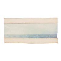 Tape stuck on the ocean painting art white background.