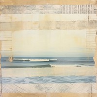 Tape stuck on the ocean wave painting art horizon.