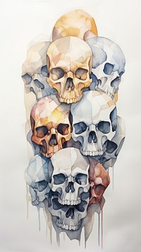 Skulls drawing sketch art.