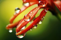 Water droplet on kangaroo paw nature flower plant.