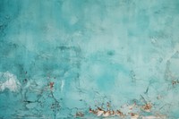 Turquoise plaster texture wall deterioration.