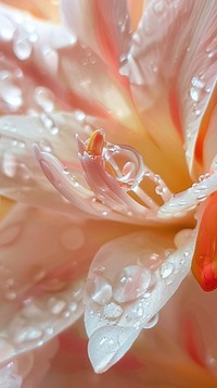 Water droplet on tuberose flower petal dew.