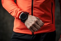 Hand wristwatch sports smart watch.