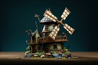 Windmill wood architecture screenshot.