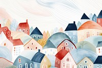 Scandinavian village backgrounds abstract painting.