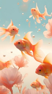 Orange goldfish animal pomacentridae underwater.