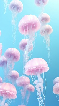Blue jellyfish invertebrate transparent translucent.