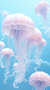 Blue jellyfish animal invertebrate translucent.