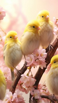 Lesser goldfinch bird blossom animal canary.